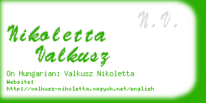 nikoletta valkusz business card